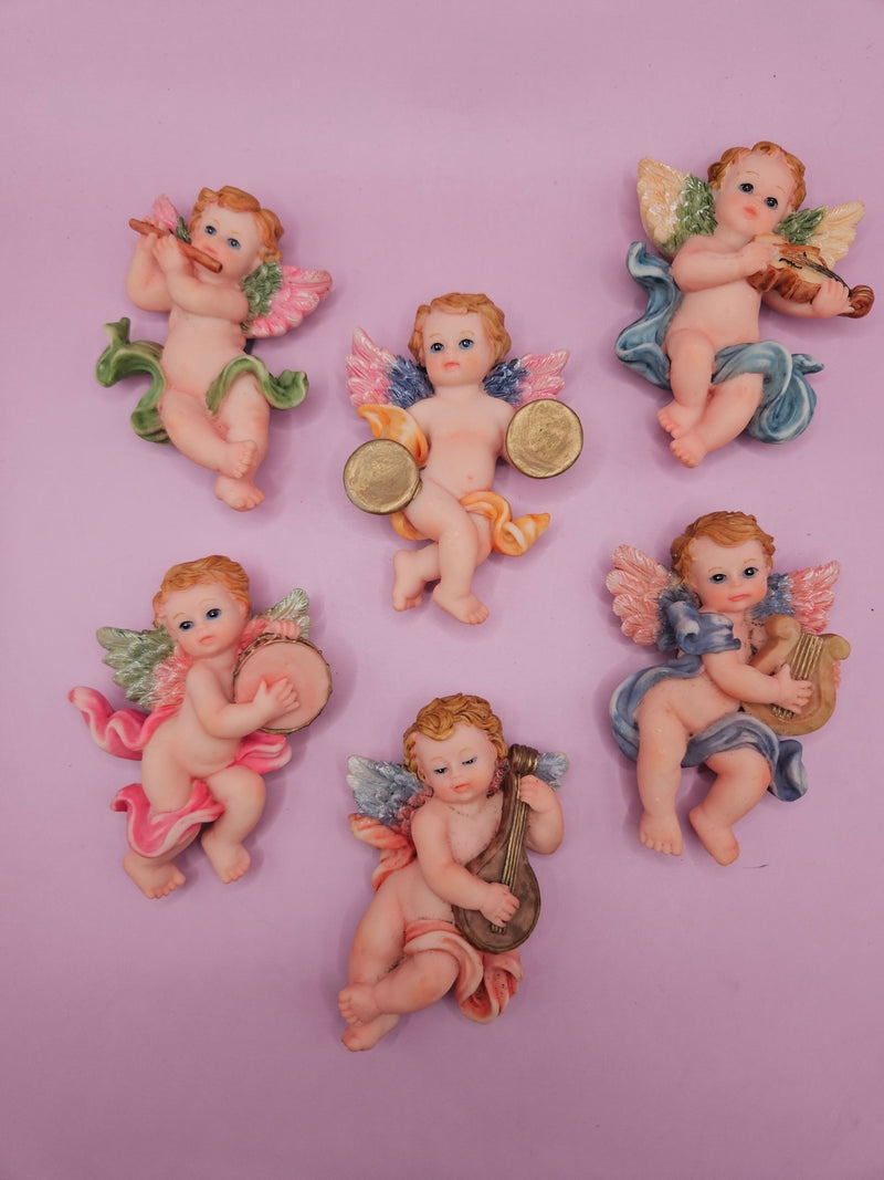 Vintage Angel Cherub Magnets | 6 Styles | Instrument Playing Angels | 3" - Accent DecorLoving Coastal Living