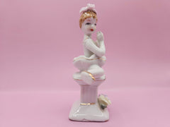 Vintage Ballet Girl Porcelain Figurine | Elegant Ballerina Statue | 5.5