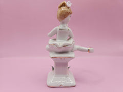 Vintage Ballet Girl Porcelain Figurine | Elegant Ballerina Statue | 5.5