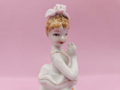 Vintage Ballet Girl Porcelain Figurine | Elegant Ballerina Statue | 5.5