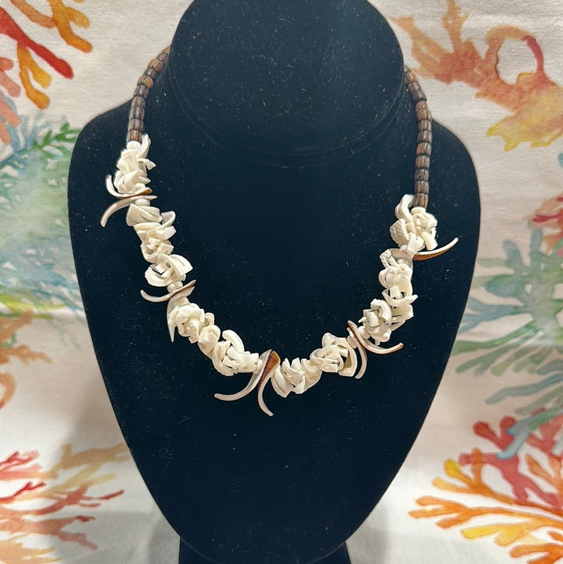 Vintage Carved Shell Necklace - Loving Coastal Living