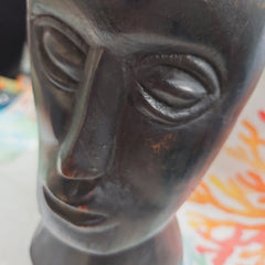 Vintage Carved Wood African Head Bust - Accent DecorLoving Coastal Living