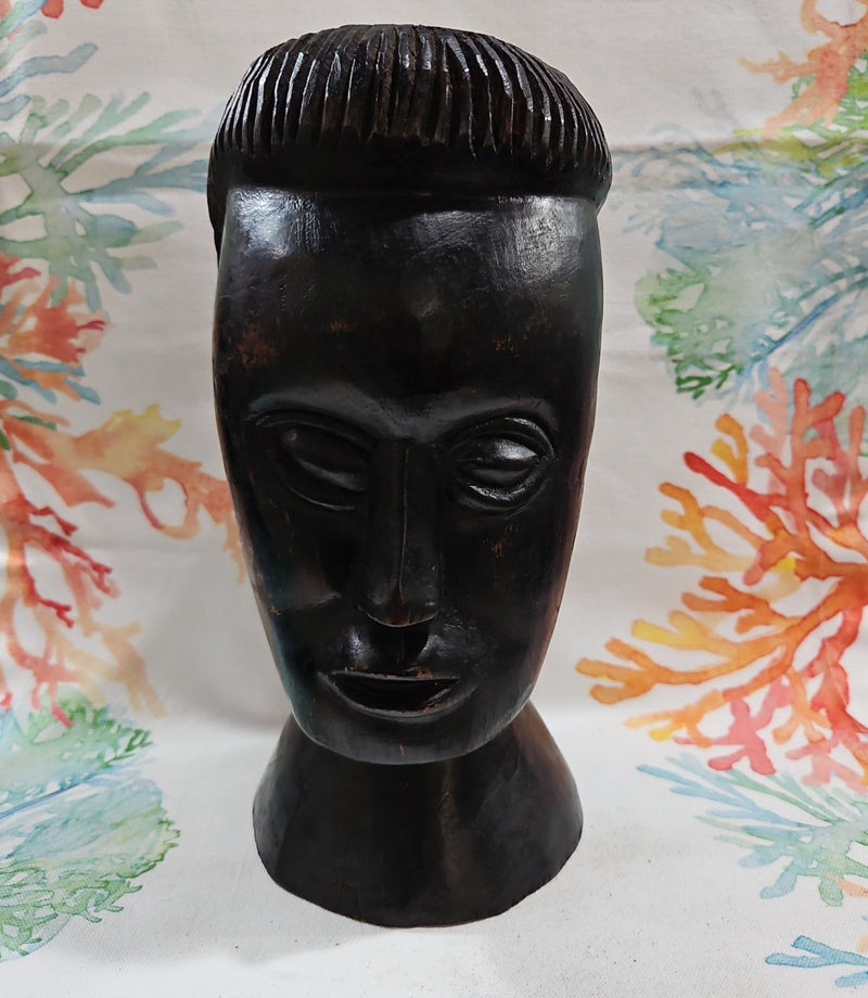 Vintage Carved Wood African Head Bust - Accent DecorLoving Coastal Living