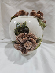 Vintage Ceramic Floral Vase - Accent DecorLoving Coastal Living