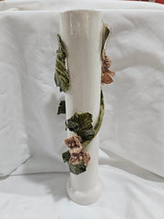 Vintage Ceramic Floral Vase - Accent DecorLoving Coastal Living