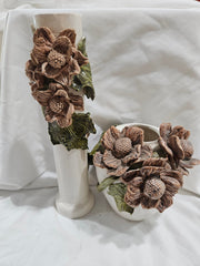 Vintage Ceramic Floral Vase - Accent DecorLoving Coastal Living