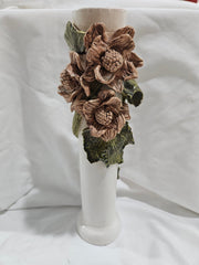 Vintage Ceramic Floral Vase - Accent DecorLoving Coastal Living