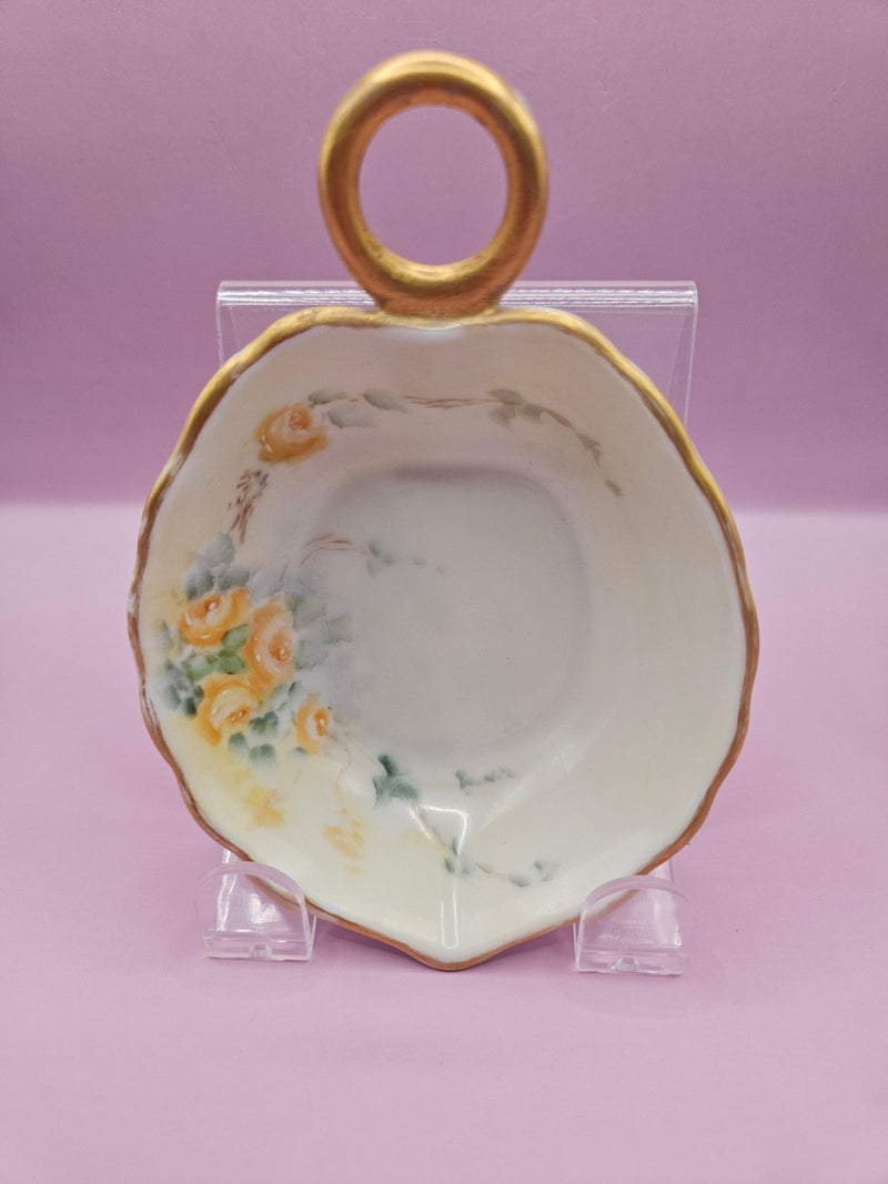 Vintage Hand - Painted Candy Dish – Yellow Floral Design (5" x 3.6") - DishesLoving Coastal Living