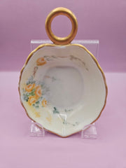 Vintage Hand - Painted Candy Dish – Yellow Floral Design (5