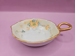 Vintage Hand - Painted Candy Dish – Yellow Floral Design (5