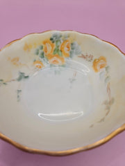 Vintage Hand - Painted Candy Dish – Yellow Floral Design (5