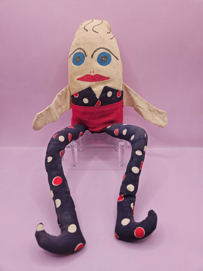 Vintage Handmade 1920s Humpty Dumpty Folk Art Stuffed Toy – 12.5" x 8" - ToysLoving Coastal Living