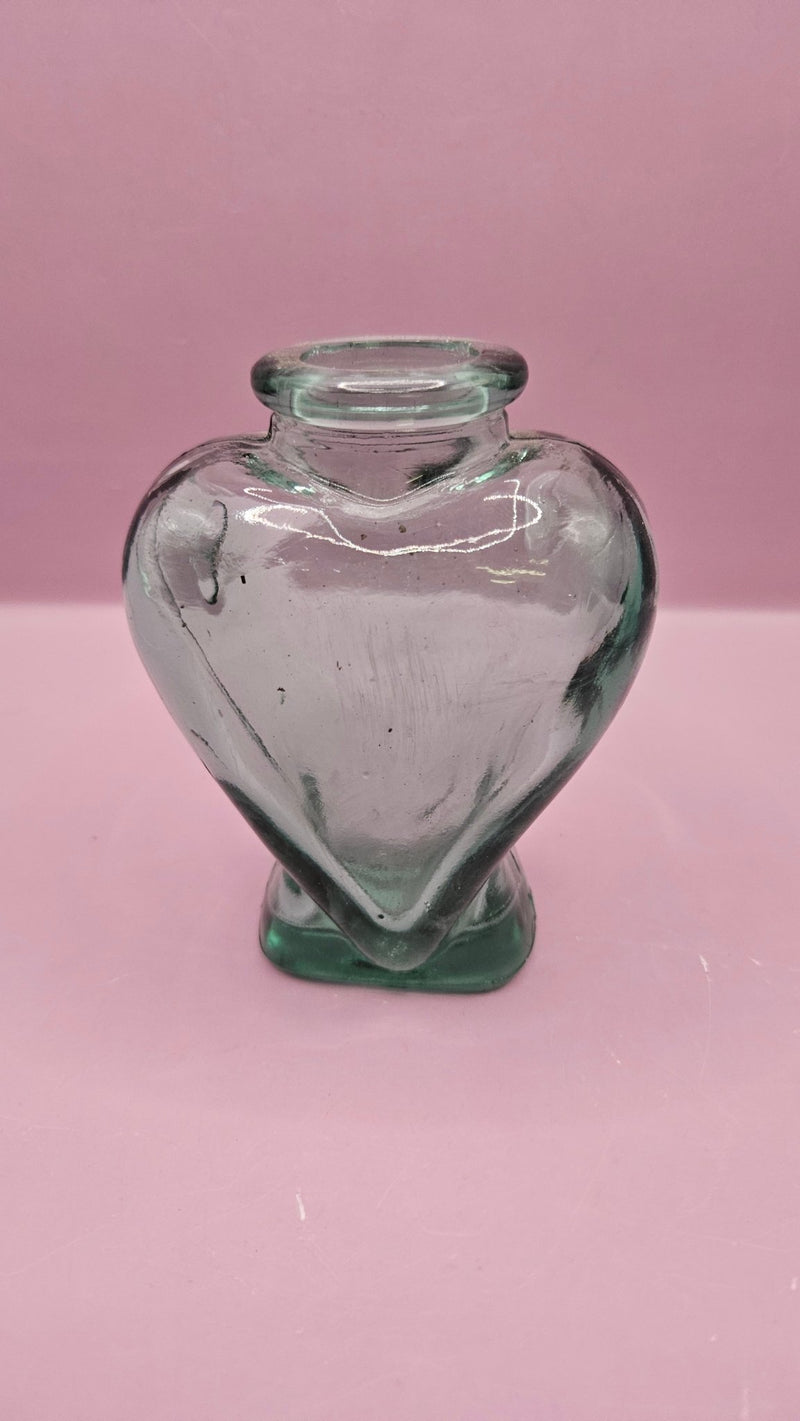 Vintage Heart Glass Bottle - DishesLoving Coastal Living