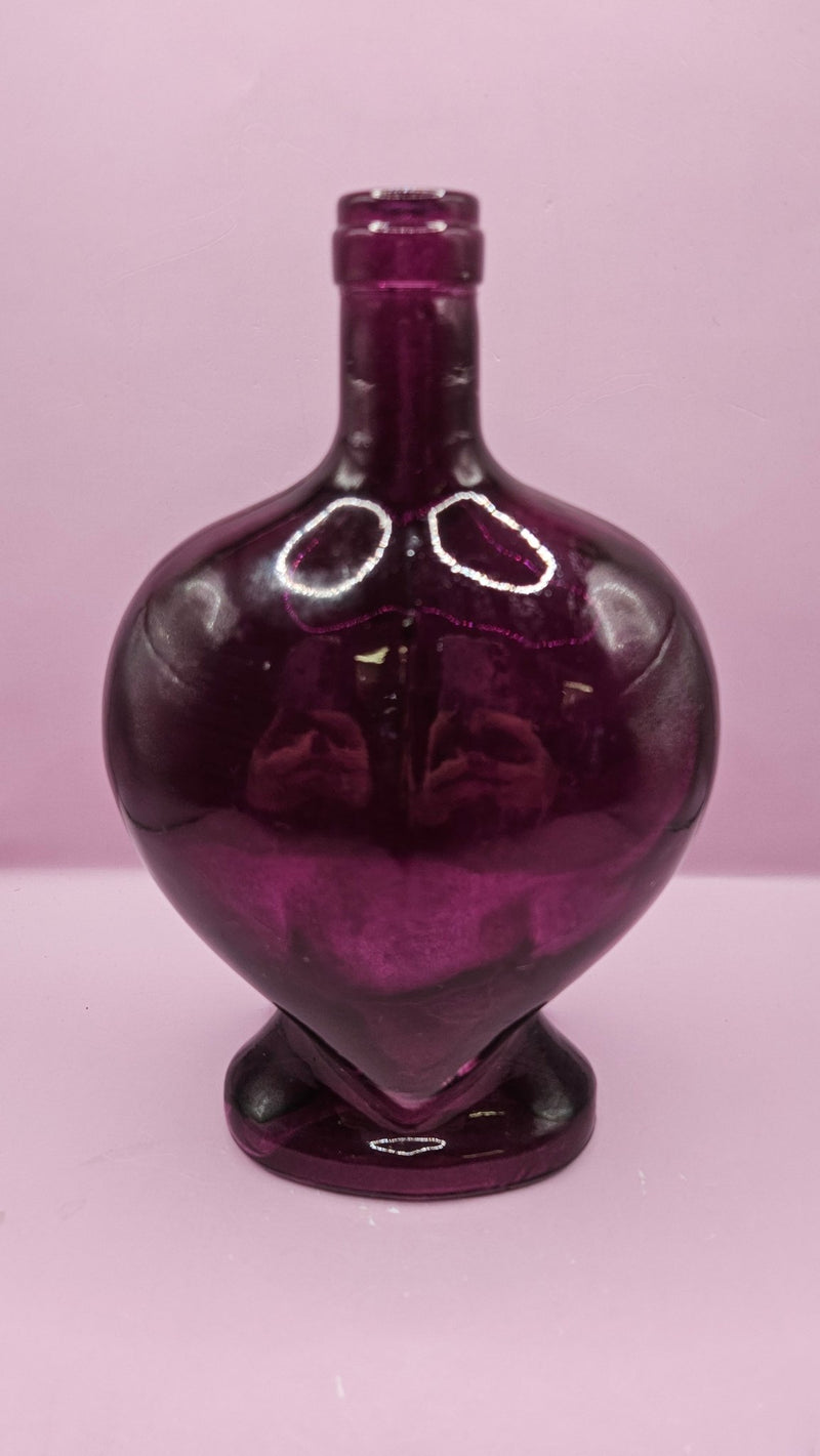 Vintage Heart - Shaped Glass Bottle – Multiple Colors Available – 8.75" x 5.75" - Accent DecorLoving Coastal Living