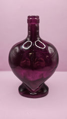 Vintage Heart - Shaped Glass Bottle – Multiple Colors Available – 8.75
