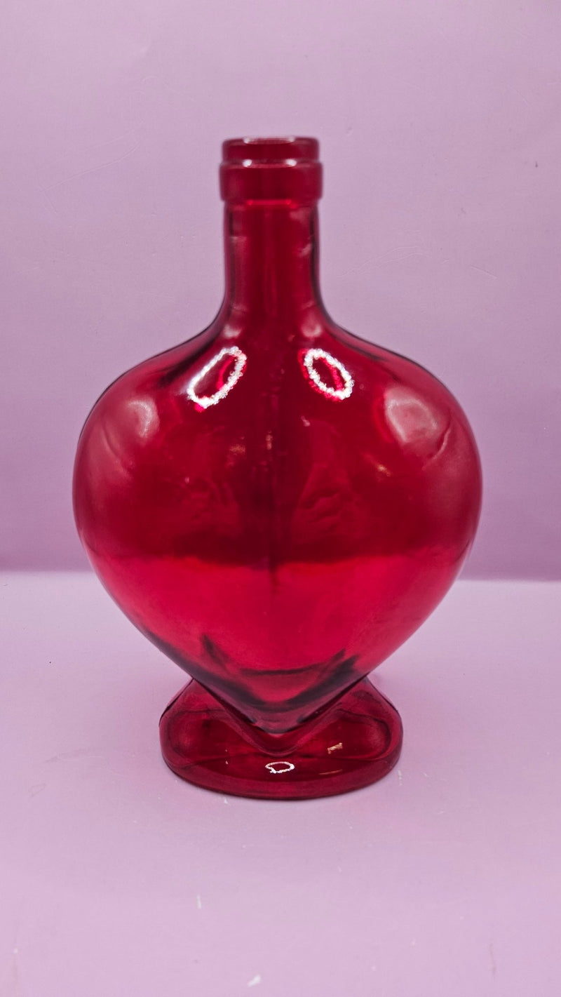 Vintage Heart - Shaped Glass Bottle – Multiple Colors Available – 8.75" x 5.75" - Accent DecorLoving Coastal Living