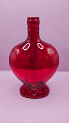 Vintage Heart - Shaped Glass Bottle – Multiple Colors Available – 8.75