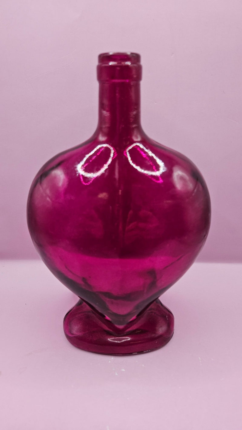 Vintage Heart - Shaped Glass Bottle – Multiple Colors Available – 8.75" x 5.75" - Accent DecorLoving Coastal Living