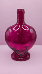Vintage Heart - Shaped Glass Bottle – Multiple Colors Available – 8.75