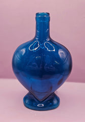 Vintage Heart - Shaped Glass Bottle – Multiple Colors Available – 8.75