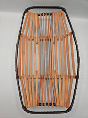 Vintage Mid - Century 1950's Wooden Fruit Basket – Japanese Basket 12.5