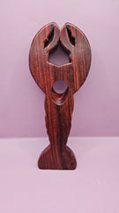 Vintage Mid - Century Wooden Lobster Wine Bottle Holder – Balancing Design (10.25