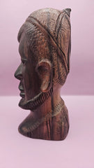 Vintage Solid Wood African Carved Monk Sculpture – 8.5