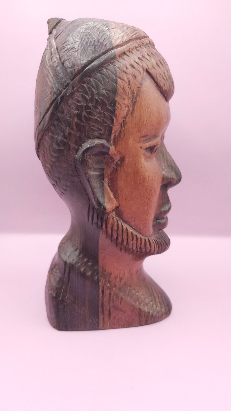 Vintage Solid Wood African Carved Monk Sculpture – 8.5" x 4" - Sculptures & StatuesLoving Coastal Living