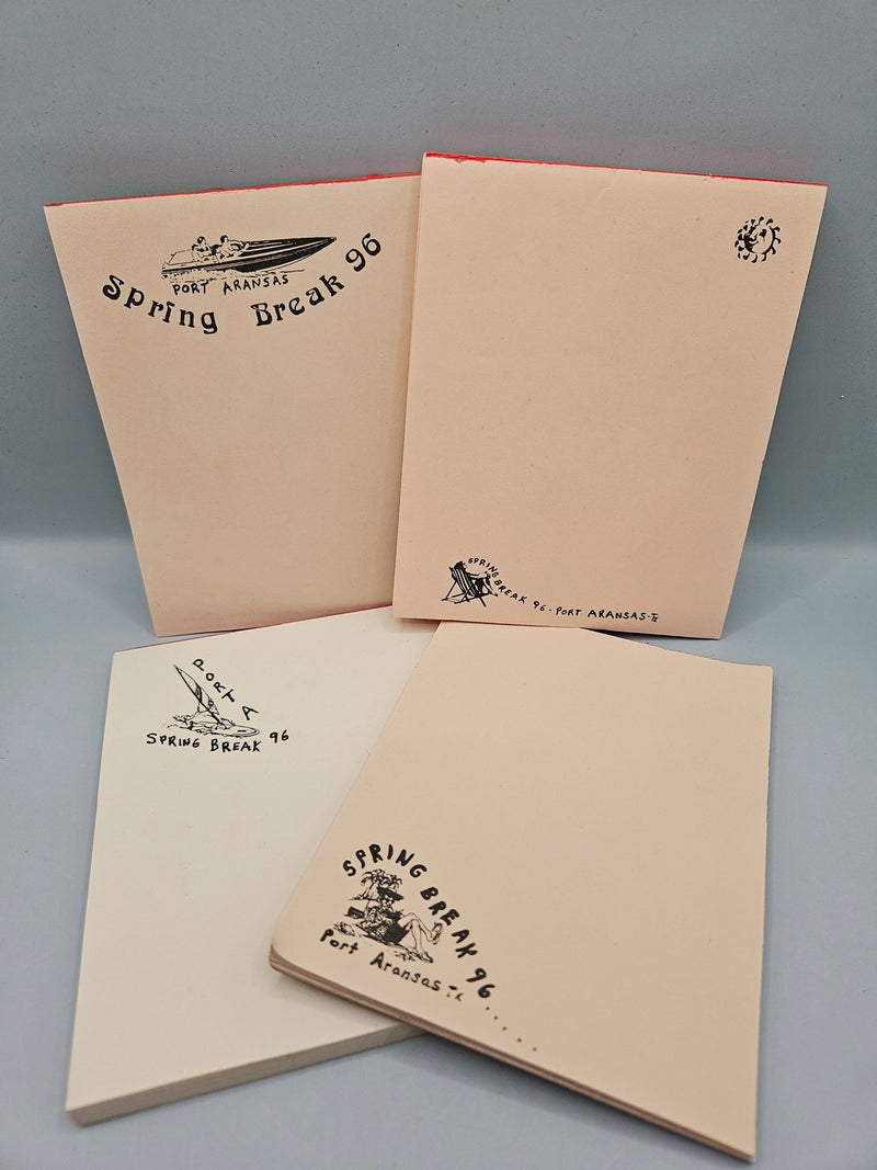 Vintage Spring Break 1996 Port Aransas, Texas Note Pad – 4 Styles, 5.5"x4.5" - stationaryLoving Coastal Living