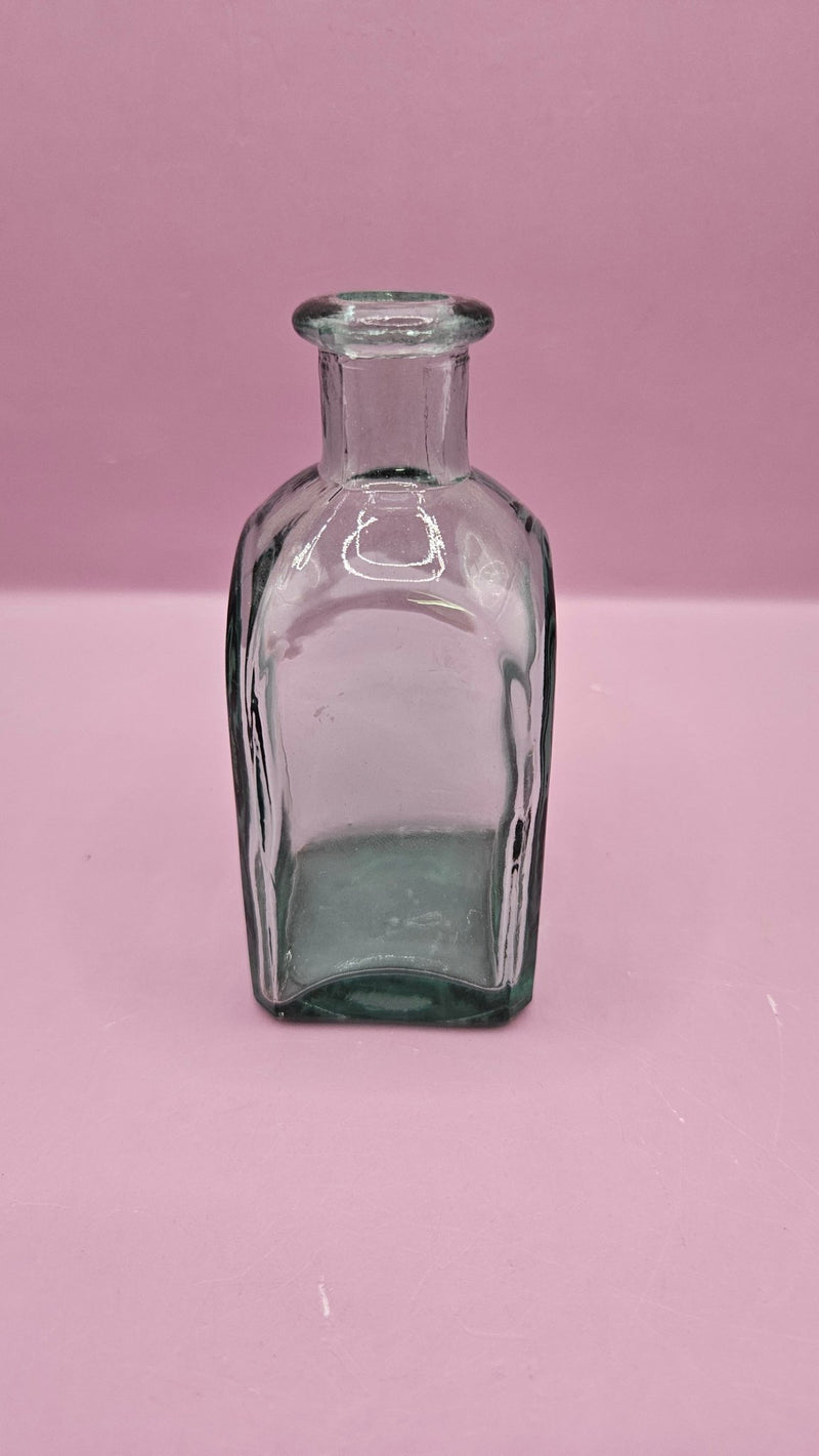 Vintage Square Glass Bottle – 4.5"x2" - Accent DecorLoving Coastal Living