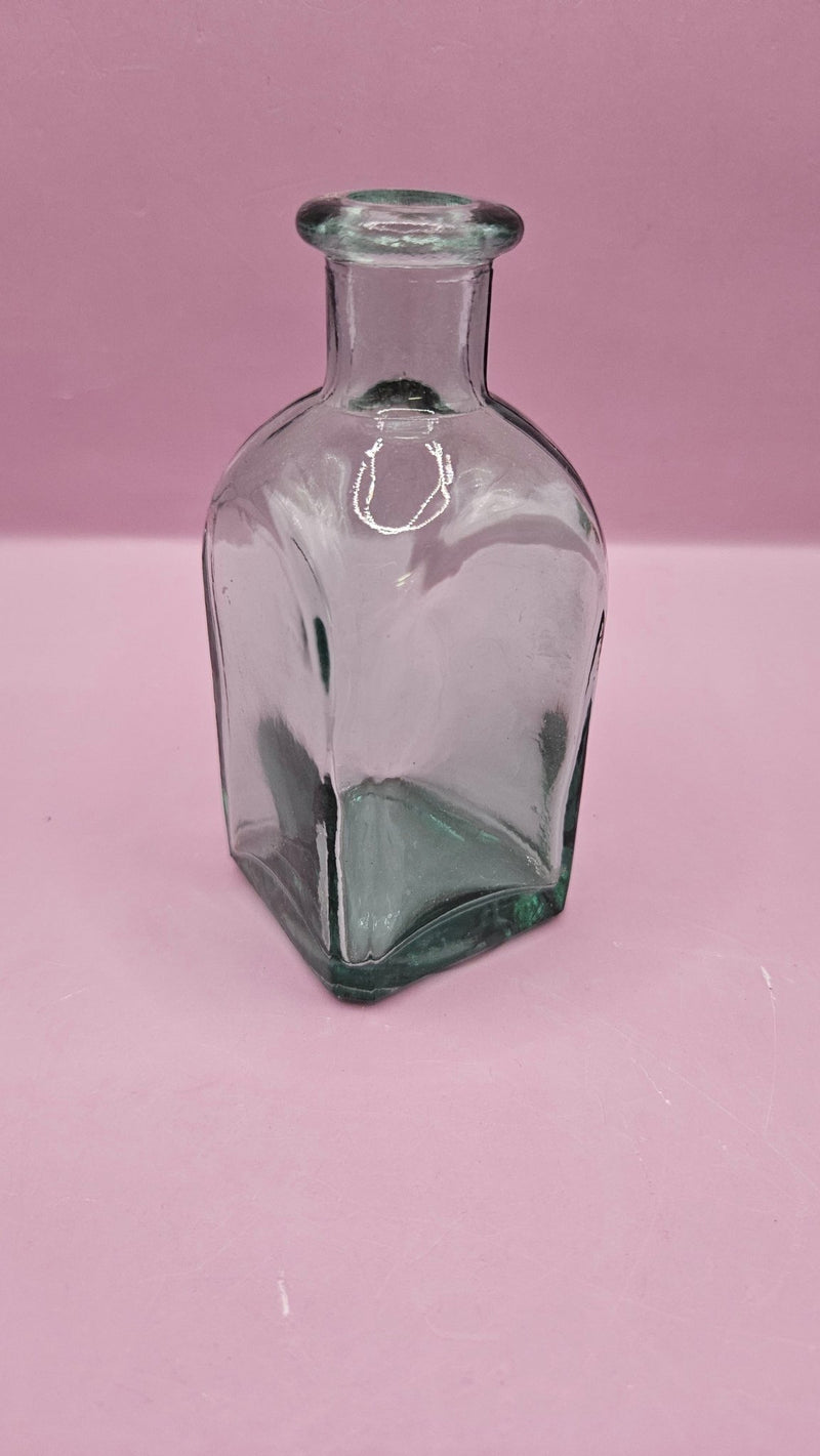 Vintage Square Glass Bottle – 4.5"x2" - Accent DecorLoving Coastal Living