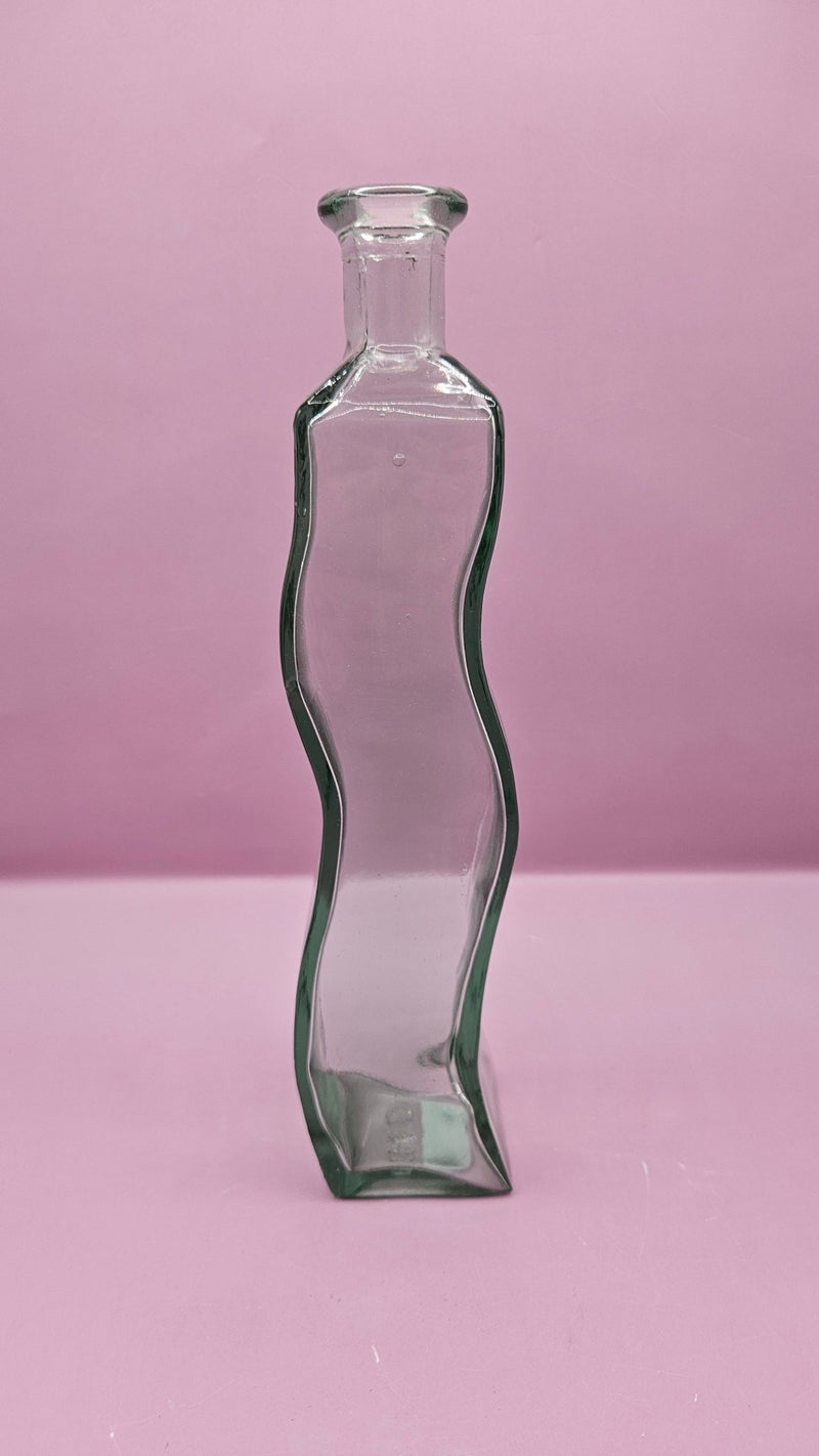 Vintage Wavy Glass Bottle – 9.25" x 2" - Accent DecorLoving Coastal Living