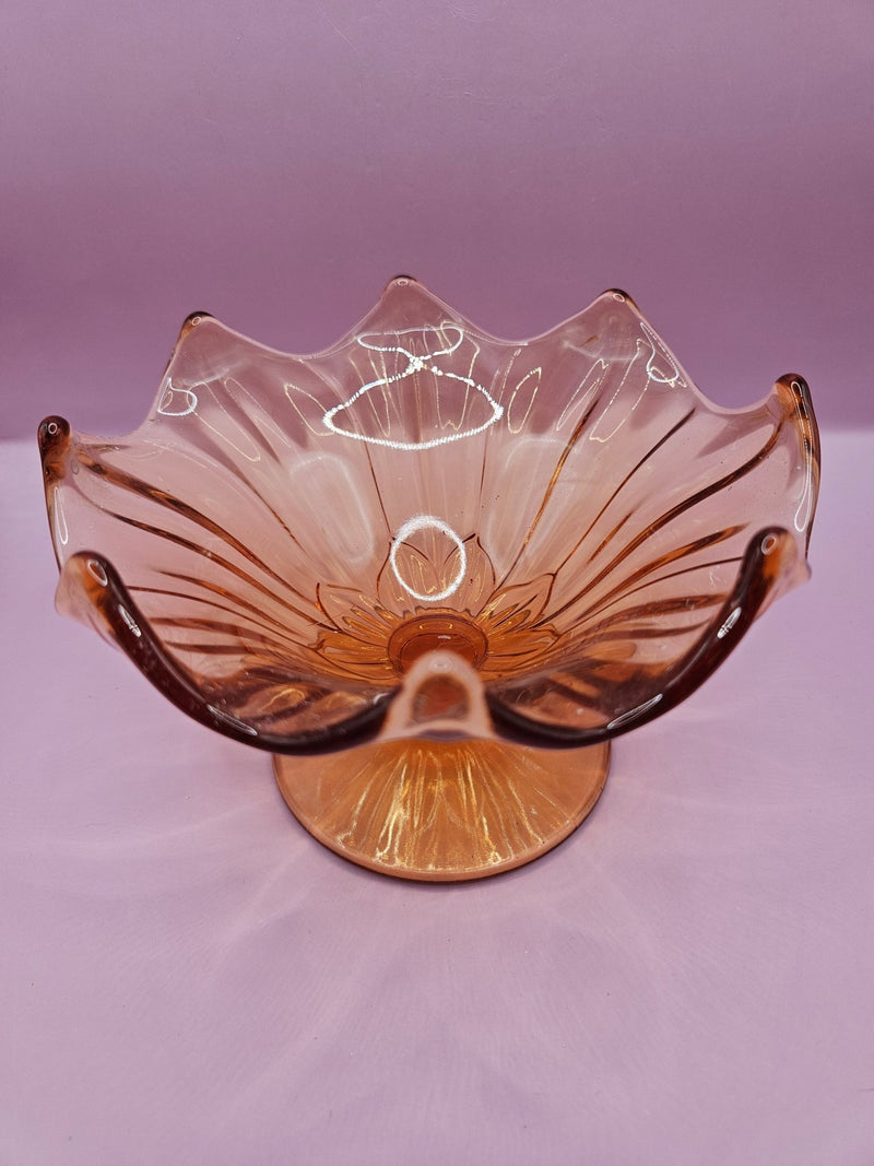 Vintage Westmoreland LT Amber Handkerchief Lotus Bowl – Candy, Nut, Fruit Dish (6.2"x4.4") - DishesLoving Coastal Living