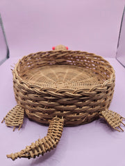 Vintage Wicker Turtle Basket | Whimsical Storage & Décor | 14.5