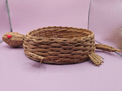 Vintage Wicker Turtle Basket | Whimsical Storage & Décor | 14.5