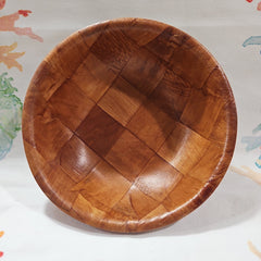 Vintage Wooden Woven Salad Bowl - DishesLoving Coastal Living