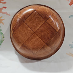 Vintage Wooden Woven Salad Bowl - DishesLoving Coastal Living