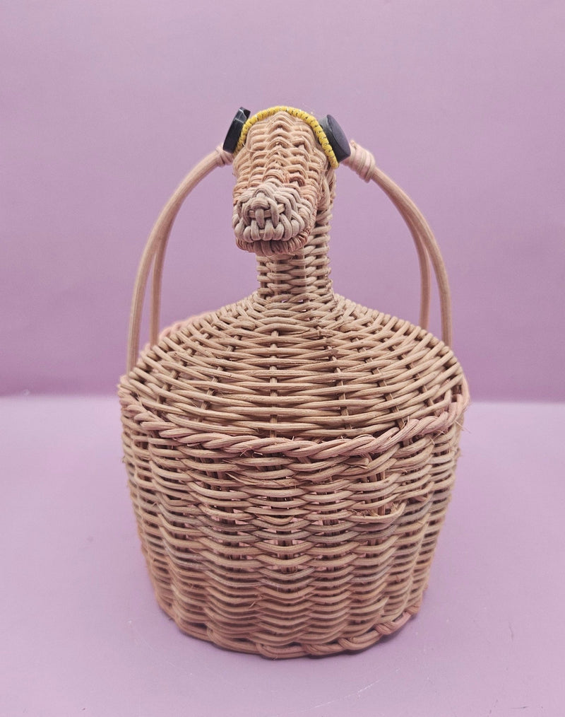 Vintage Woven Wicker Duck Basket – 6.25" x 7.25" – Rustic Farmhouse Decor - BasketsLoving Coastal Living