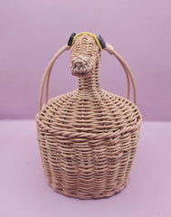 Vintage Woven Wicker Duck Basket – 6.25