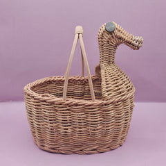 Vintage Woven Wicker Duck Basket – 6.25