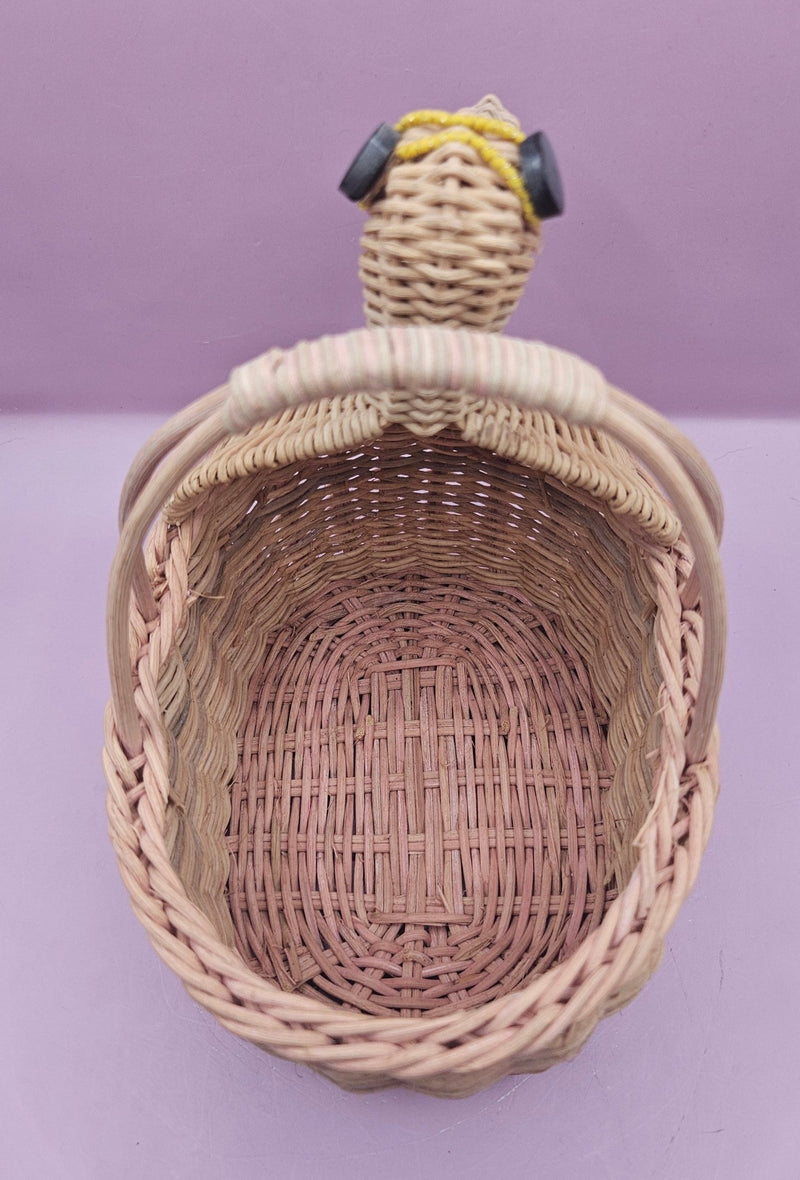 Vintage Woven Wicker Duck Basket – 6.25" x 7.25" – Rustic Farmhouse Decor - BasketsLoving Coastal Living