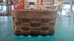 Vintage Woven Wooden Basket – 13.25