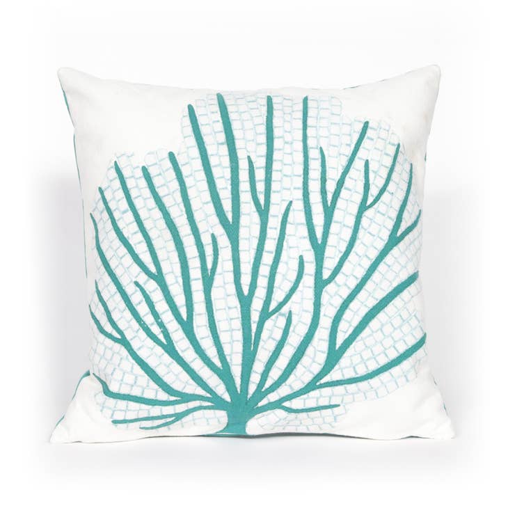 Visions Iii Coral Fan Indoor/Outdoor Pillow 20" x 20" - pillowLiora Manne