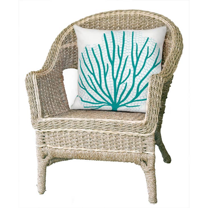 Visions Iii Coral Fan Indoor/Outdoor Pillow 20" x 20" - pillowLiora Manne