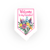 Welcome to My Garden Banner Flag - Custom Printed - Made Using a LEGO® Tile