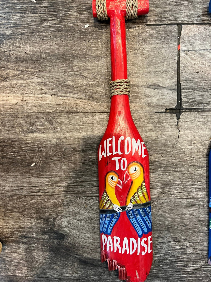 Welcome to Paradise Paddle - Home DecorWorld Shells Imports