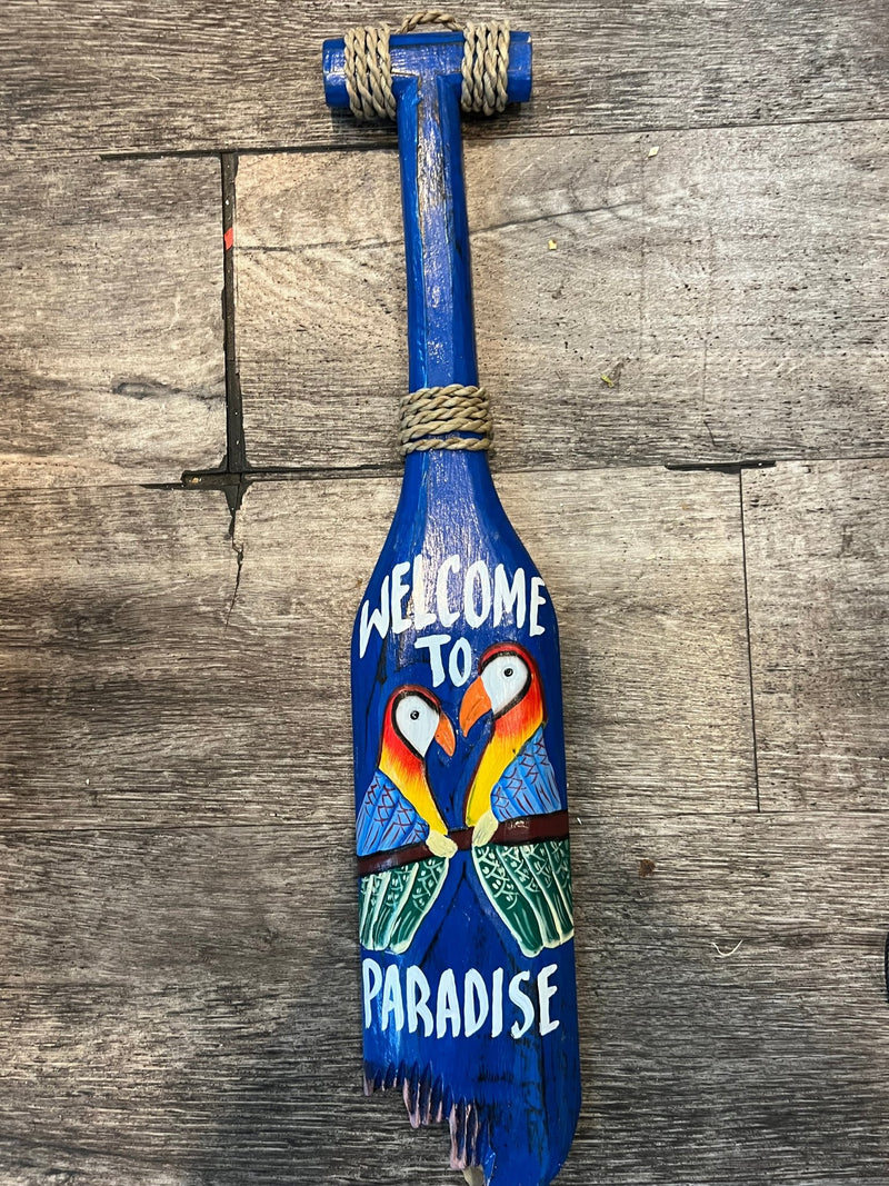 Welcome to Paradise Paddle - Home DecorWorld Shells Imports