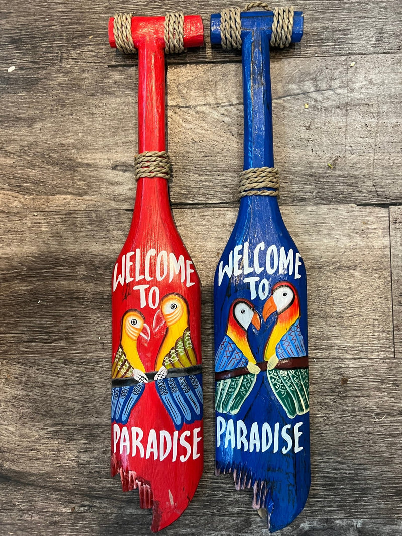 Welcome to Paradise Paddle - Home DecorWorld Shells Imports