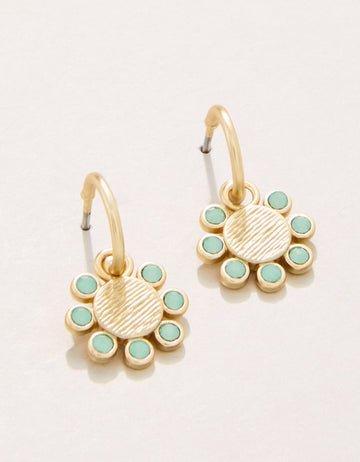 Whirly Drop Hoop Earrings Sea Foam - EarringsSPARTINA 449