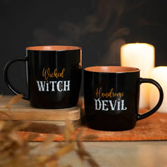 Wicked Witch and Handsome Devil Couples Halloween Mug Set - Something Different Wholesale